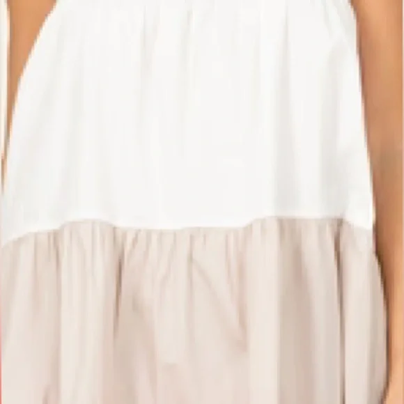 Red This Moment Color Block Tiered Mini Dress Babydoll Women’s Medium Coastal - Picture 6 of 6